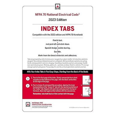 National Electrical Code 70 (NEC) 2023 Index Tab