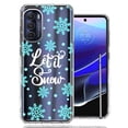 thumbnail image 1 of MUNDAZE Motorola Moto G Stylus 4G 2022 Christmas Holiday Let It Snow Winter Blue Snowflakes Design Double Layer Phone Case Cover, 1 of 3
