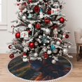 thumbnail image 5 of Rocae Garden Meditating Weasel for Christmas Tree Skirt with Pom Pom Trim for Holiday Party for Holiday Home Decor Indoor Outdoor-30", 5 of 7