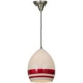thumbnail image 7 of Meyda 142282 9 in. Magellan Blown Glass Pendant, White & Red Stripe, 7 of 7
