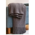 thumbnail image 2 of Fennco Styles Textured Knit Solid Fringe Throw Blanket 50" W x 60" L - Grey Waffle Pattern Light Weight Blanket for Sofa, Couch, Living Room and Bedroom Décor, 2 of 4