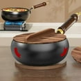 thumbnail image 2 of Nonstick Wok No Coating Gas Boiling Stir Fry Pan For Restaurant Camping Stovetop Bottom Cookware Frying Cooker Small Flat Pan, 2 of 8