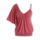 thumbnail image 1 of Tallas de talla más asimétrico blouson drapeado camiseta Rosegal Camisetas tallas grandes, 1 of 5