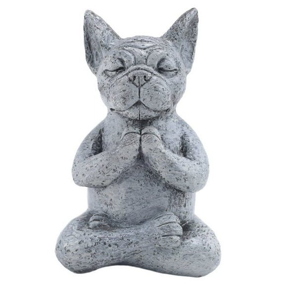 Garden Meditation French Bulldog Decoration Statue Garden Courtyard Lawn Decoration Resin Crafts Outdoor Decoration