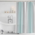 thumbnail image 4 of Aqua Gray Stripes Waterproof Fabric Shower Curtain,Minimalist Gradient Lines Aesthetic Waterproof Fabric Shower Curtain for Bathroom Curtains Bathtubs Shower Curtains with 12 Hooks Stall 48x72in, 4 of 8