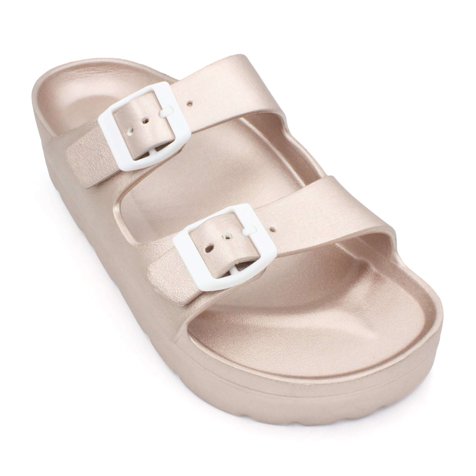Double buckle platform sandals discount