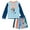 Sky blue / navy / orange, variant on Bluey Raglan Rash Guard and Swim Trunks UPF 50  Outfit Set Infant to Little Kid