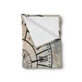 thumbnail image 2 of Clock Soft Flannel Fleece Throw Blanket, Roman Digit Time Spiral on the Vintage Textured Background Design Passing of Time Print, Cozy Plush for Indoor and Outdoor Use, 50" x 70", Sepia, by Ambesonne, 2 of 5