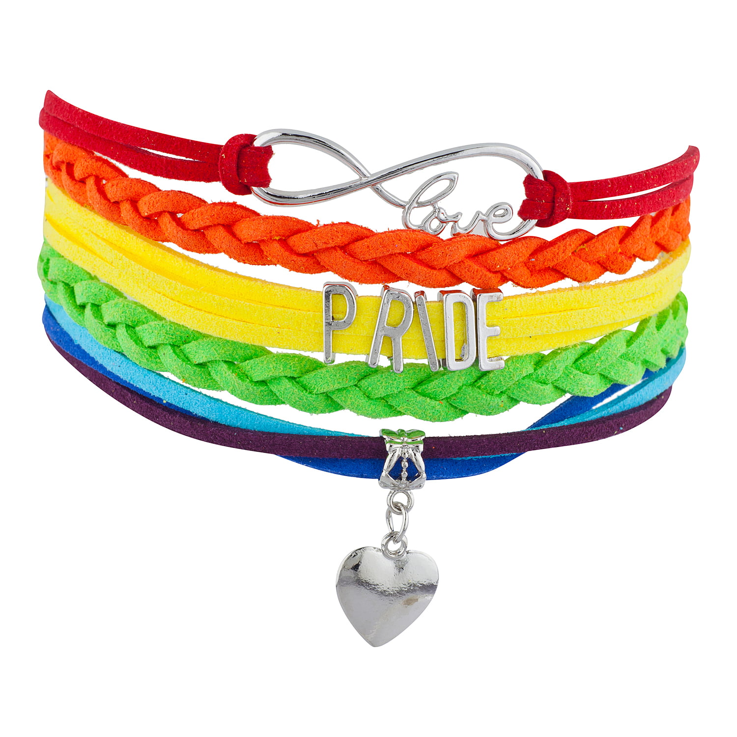 Ælte amplifikation hylde Lux Accessories Silver Tone Rainbow Love Pride Gay Pride Multi Strand  Bracelet - Walmart.com