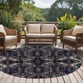 thumbnail image 4 of Modern Black, Round Area Rug 7 FT, Non Slip Living Room Area Carpet, Abstract Rustic Chic Geometric Bohemia Washable Soft Circular Rug Non-Shedding Floor Carpet for Bedside Office Play Room Classroom, 4 of 9