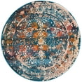 thumbnail image 2 of SAFAVIEH Vintage Persian Bristol Traditional Polyester Area Rug, Turquoise/Multi, 5' Round, 2 of 7
