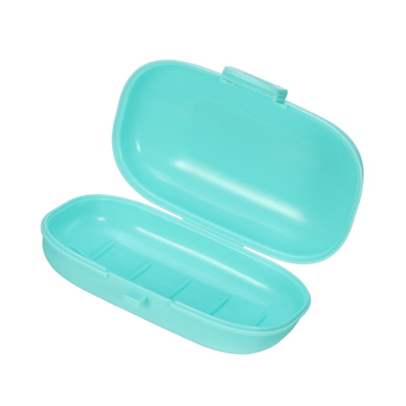 Vocoste Portable Soap Dish Box Soap Bar Holder for Travel Gym with Cover Blue 4.8"x3.07"x1.73"
