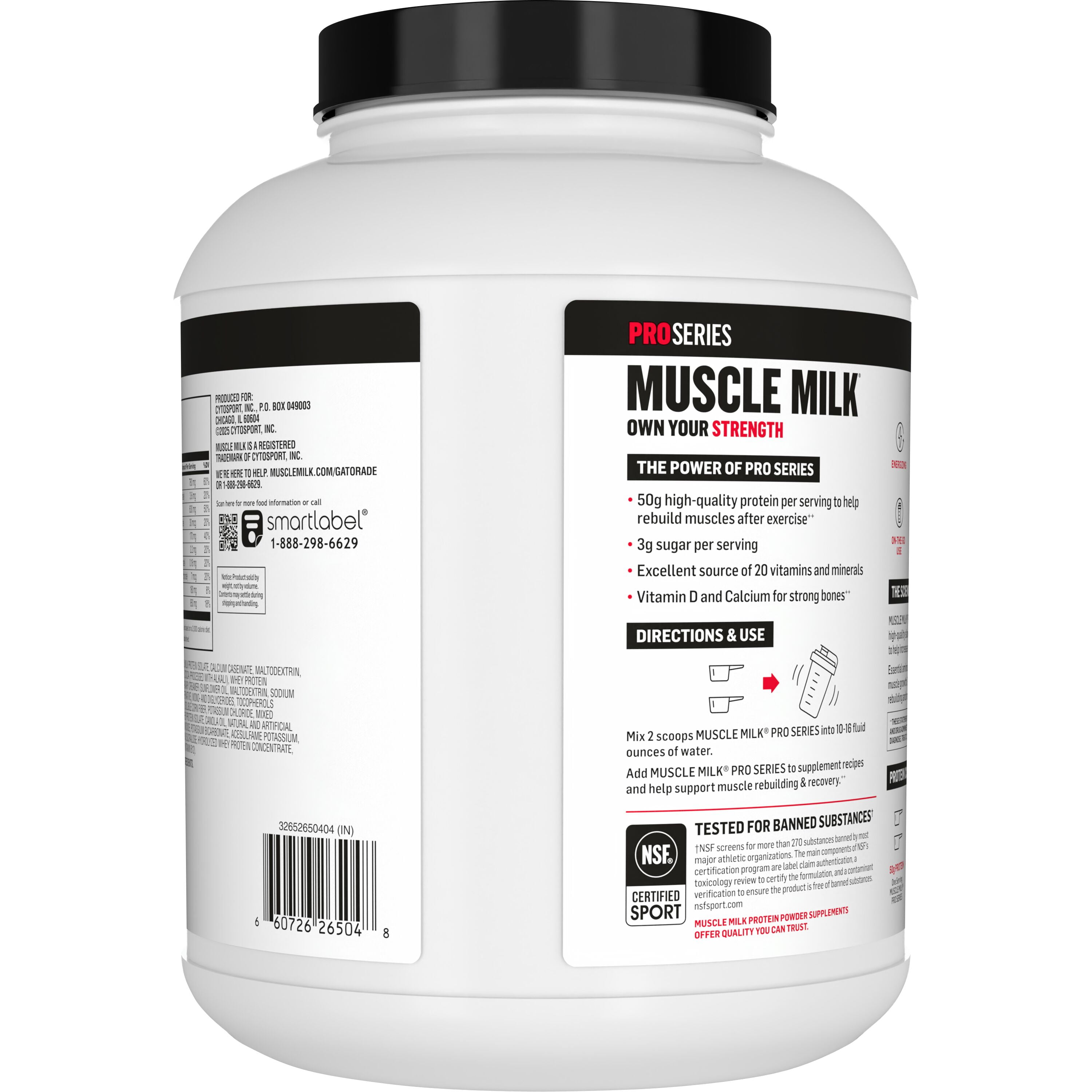 Muscle Milk Pro Series Protein Powder, Knockout Chocolate, 50g Protein, 5 Pound Canister