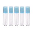 thumbnail image 1 of KUIZAP 5 Pieces 8ml Lip Gloss Tubes Clear Empty Containers Mini Refillable Lip Balm Bottles Lip Glaze Samples Travel DIY Makeup(Light Blue), 1 of 7
