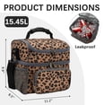 thumbnail image 4 of GYEUKHAM Double Layer Cooler Insulated Lunch Bag Adult Lunch Box Large Tote Bag for Men, Women, With Adjustable Strap,Front Pocket and Dual Large Mesh Side Pockets,BlackLeopard, 4 of 8