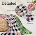 thumbnail image 3 of Summer Flamingo Throw Pillow Cover 20 x 30 Inch Decorative Pillow Cover Tropical Plants Botanical Floral Black Plaid Lumbar Pillowcase Seasonal Rectangle Cushion Case for Couch Sofa Bed Living Room, 3 of 9