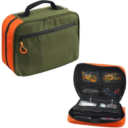 Fishing Lure Bag Utility Binder Tackle Bag Soft Plastic Storage Bag Saltwater & Freshwater Fishing Tackle Organizer with Padded Handle for Bass Kayak Boat Fishing Men Gifts