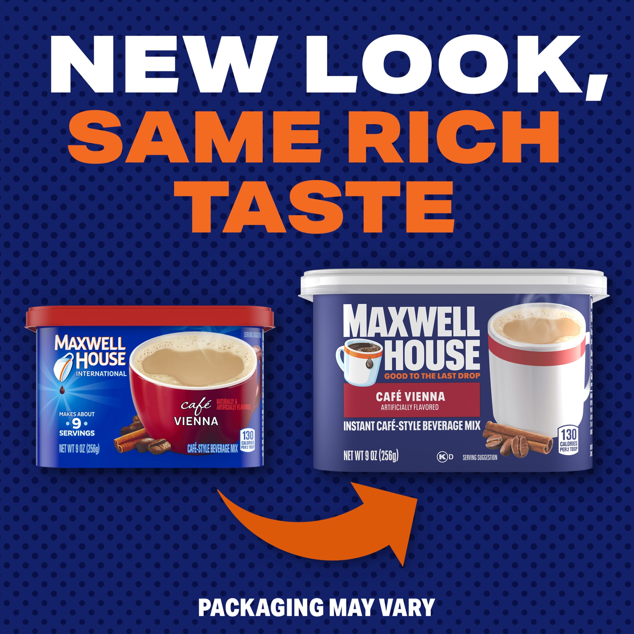 Maxwell House Instant Cafe-Style Beverage Mix, Easy to Prepare, 1 Canister, for Quick Morning Coffee or Afternoon Treat, Cafe Vienna, Kosher Dairy, 9 oz