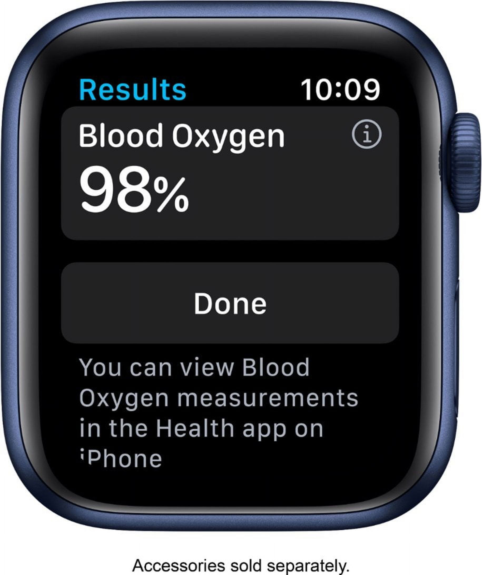 Restored Apple Watch Series 6 GPS, 40mm Blue Aluminum Case with Deep Navy Sport Band MG143LL/A (Refurbished)