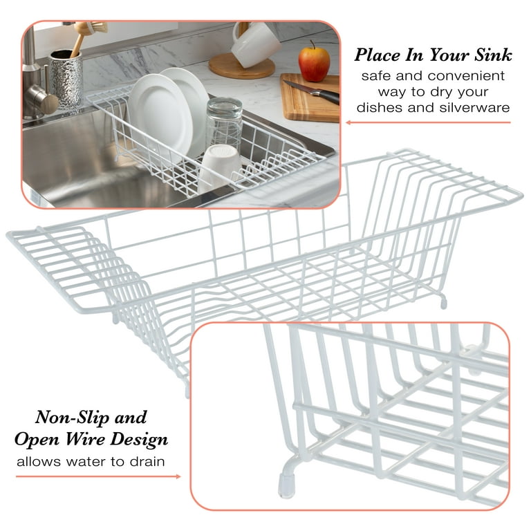 Kitchen Details Over The Sink Dish Rack - White