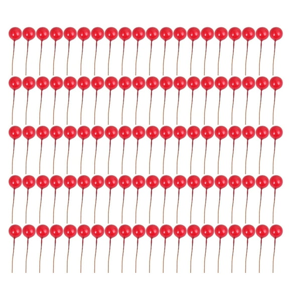 NIAIZEK Red Artificial Christmas Berries 100PCS for Holiday Wreaths, Crafts, Floral Arrangements and Home Decoration