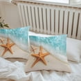 thumbnail image 7 of Waterproof Throw Pillow Covers Set of 2, 18x18 Inch Coastal Starfish Decorative Pillowcases Outdoor Pillow Slip Cushion Covers Set for Couch Tent Simple Summer Nautical Ocean Beach, 7 of 7