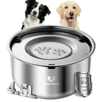 4.5L/152oz Slow Drinking Dog Water Bowl,Splash Proof Slow Feeder Bowl for Sloppy Messy Drinkers,Stainless Steel Pet Water Dispenser with Floating Disk,Spill Proof & Dishwasher Safe