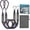 Black & Red & Blue, variant on Bungee Dock Lines for Boats 4.3 Feet, 2 Pack Dock Lines with 316 Stainless Clips for PWC, Jet Ski, Kayak, Watercraft, Pontoon, Shock Absorbing Tie Off Downs Boat Mooring Ropes Accessories