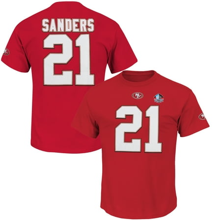 - Deion Sanders San Francisco 49ers Majestic Hall of Fame Eligible Receiver II Big & Tall Name & Number T-Shirt - Scarlet