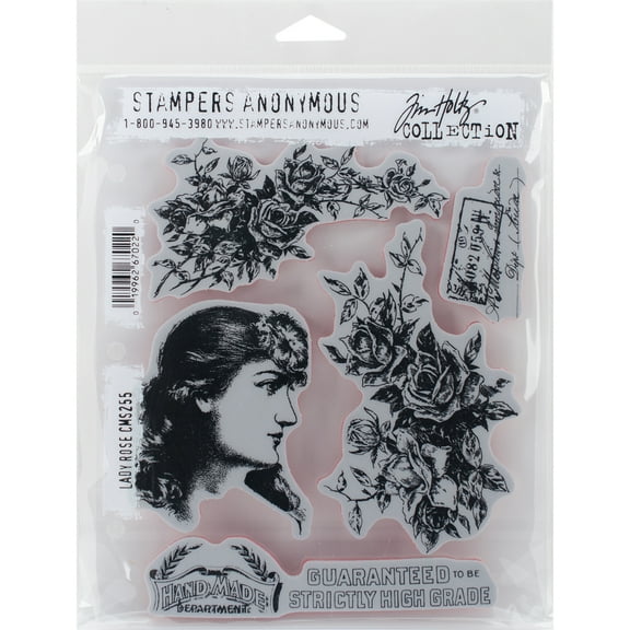 Tim Holtz Cling Stamps 7"X8.5"-Lady Rose