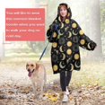 thumbnail image 4 of Wearable Oversized Blanket,Black Sun Moon Star Pattern Wearable Blanket Hoodie for Adults,Cozy Hooded Blankets with Super Pockets,Super Warm Fuzzy Pullover for Women & Men, 4 of 6