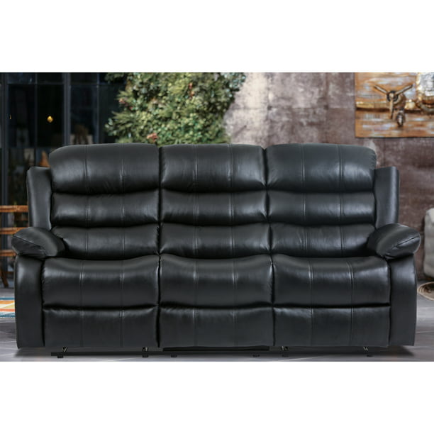 Reclining Couch Sofa 3 Seater Leather, Dark Brown Leather Sofa Recliner Chair