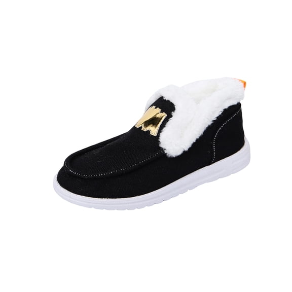 Wensltd Warm Lining Winter Shoe for Women Plus Size Winter Fall Shoes Trendy Versatile Daily Wear Indoor Outdoor Shoes