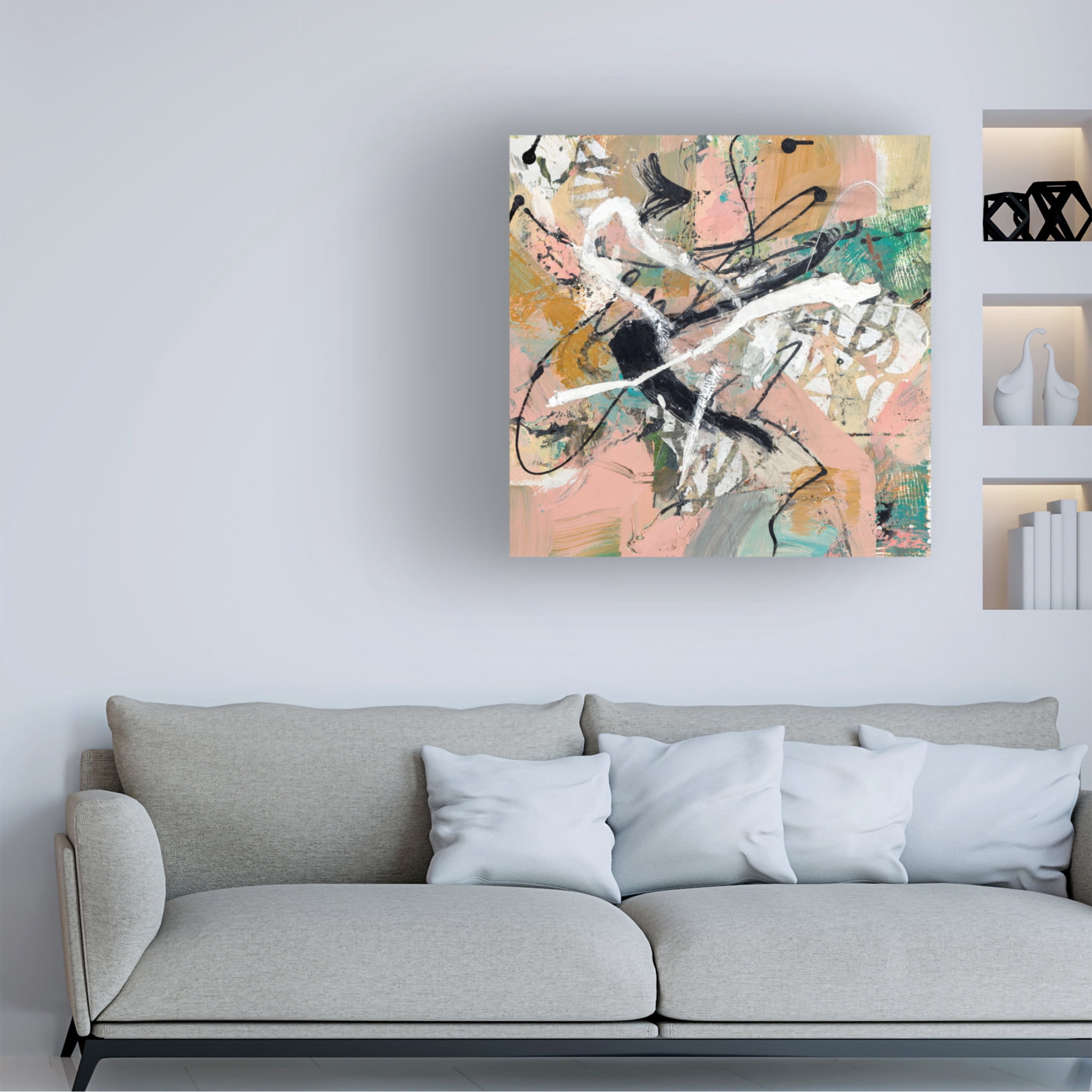 Canvas Wall Art - Suzanne McCourt 'Fluid' Wall Art for Living Room, Bedroom, or Office Décor by Trademark Fine Art - 35 x 35 Inches