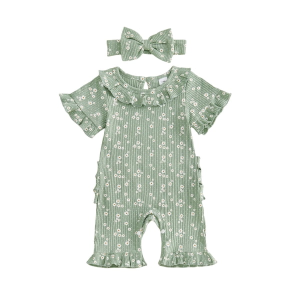 Akiihool Summer Onesies Baby Girl Sleeveless and Bodysuits One-Piece Organic Cotton for Infant Baby Boys, Girls, Unisex (Green,3-6 Months)