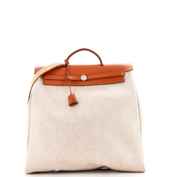 Pre-Owned Herbag Toile and Leather MM By Rebag