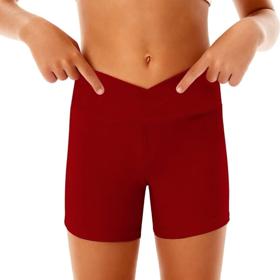 Mercatoo Girls Casual Stretchy Yoga Leggings Shorts Biker Shorts Baby Girl Summer Basic Solid Color High Waist Tights