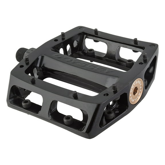Odyssey Trailmix Platform Pedals 9/16" Chromoly Aluminum Body Removable Pins Blk