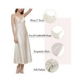 thumbnail image 4 of Deago Women's Satin Nightgown Sleeveless Long Slip Sleep Dress Silk V Neck Nightgowns Sleepwear (Champagne, 2XL), 4 of 5