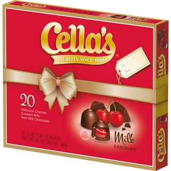 Tootsie Roll Cella's Milk Chocolate Covered Cherries Christmas Gift Box 10 oz, 20 Ct