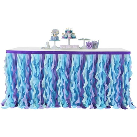 

Famure 6 Ft Curly Willow Table Skirt Birthday Wedding Tulle Table Skirt