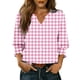 thumbnail image 1 of Camisas de Cuello de Tripulación de Manga Corta para las Mujeres, Cardigan con Cuello en V con Mangas 3/4, 1 of 7