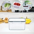 thumbnail image 4 of EGNMCR Storage Bins, Storage Containers 4 In 1 Food Storage Container Produce Containers For Fridge Household Transparent Plastic Food Storage Box-Including Basket Refrigerator Freshness, 4 of 5