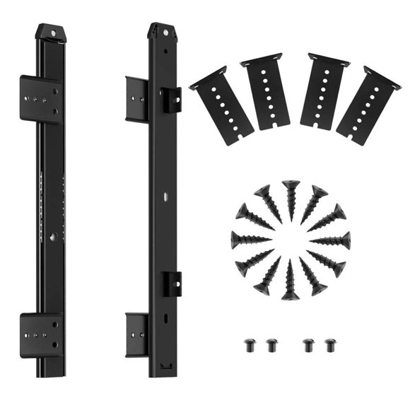 FRMSAET Hardware deslizante para bandeja de cajón de teclado, 12/14/16/18 pulgadas, diapositivas de metal resistente, accesorios de montaje para teclado, ideal para debajo del escritorio, gabinete de