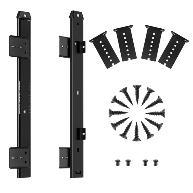 FRMSAET Hardware deslizante para bandeja de cajón de teclado, 12/14/16/18 pulgadas, diapositivas de metal resistente, accesorios de montaje para teclado, ideal para debajo del escritorio, gabinete de