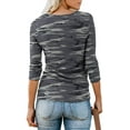 thumbnail image 2 of T-shirt Henley à Manches Courtes/longues pour Femmes, Décontracté, Basique, 2 of 2
