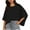 Black,L, variant on Women's Tops Short Sleeve Crewneck Drop Shoulder Boxy T Shirts Summer Casual Solid Basic Tees, Cotton T Shirts Boxy Crewneck Loose Fit Short Sleeve Tee Summer Clothes
