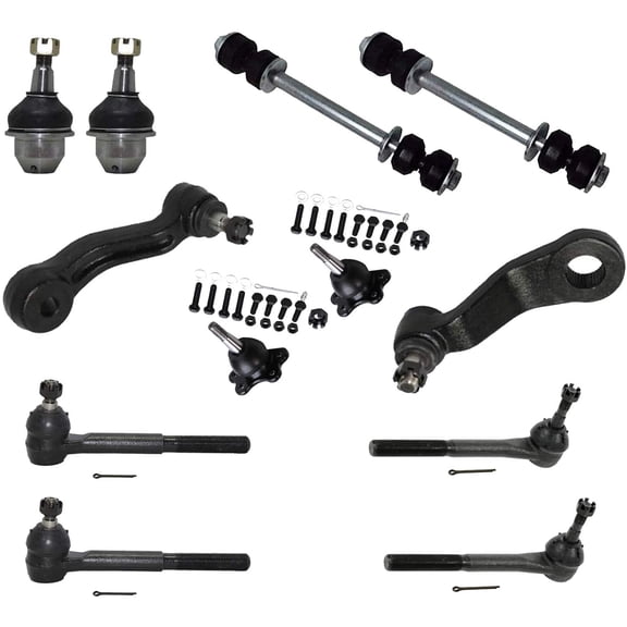 Detroit Axle - 4WD Front Suspension Kit for Chevy GMC K1500 Suburban K2500 Tahoe Yukon 4 Upper & Lower Ball Joints 2 Sway Bars 4 Inner & Outer Tie Rods Idler & Pitman Arm Replacement