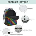 thumbnail image 4 of Rainbow Checkerboard Backpack for School,Cute School Bag,Schoolbag with Adjustable Shoulder Straps & Padded Back,15.3"x11"x6.7", 4 of 6