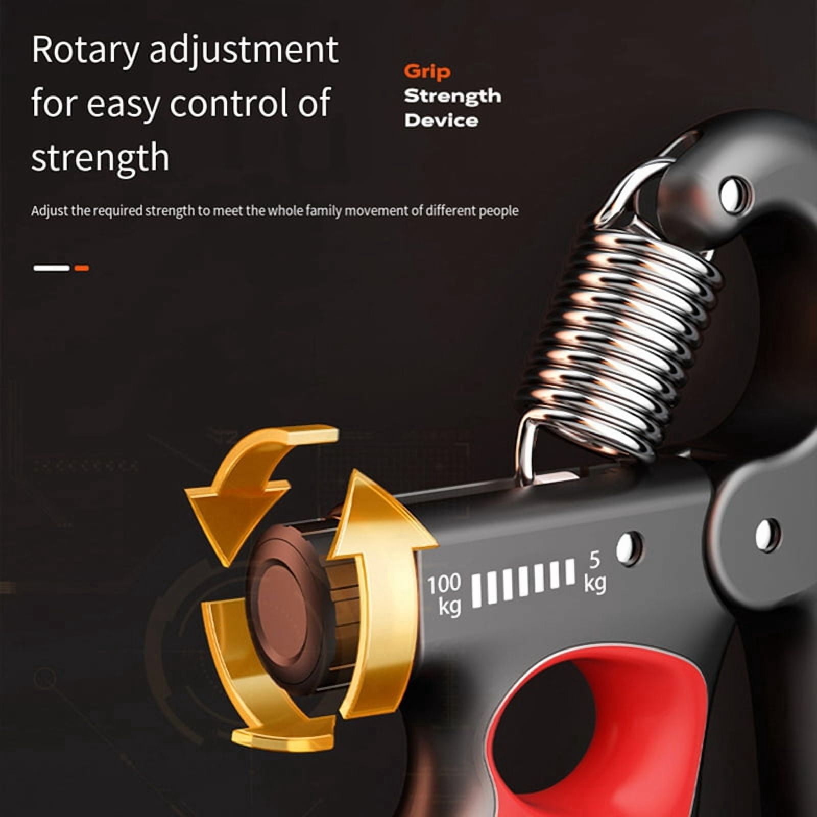 Adjustable Electronic Counting Hand Grip Strengthener for Men Women Adult Muscle Recovery Fitness Red,2 x Grip Trainer,Red